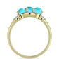 Goldplattierter Silberring mit Dornröschen Türkis und weißem Topas