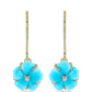 Goldplattierte Silberohrringe mit Dornröschen Türkis und weißem Topas