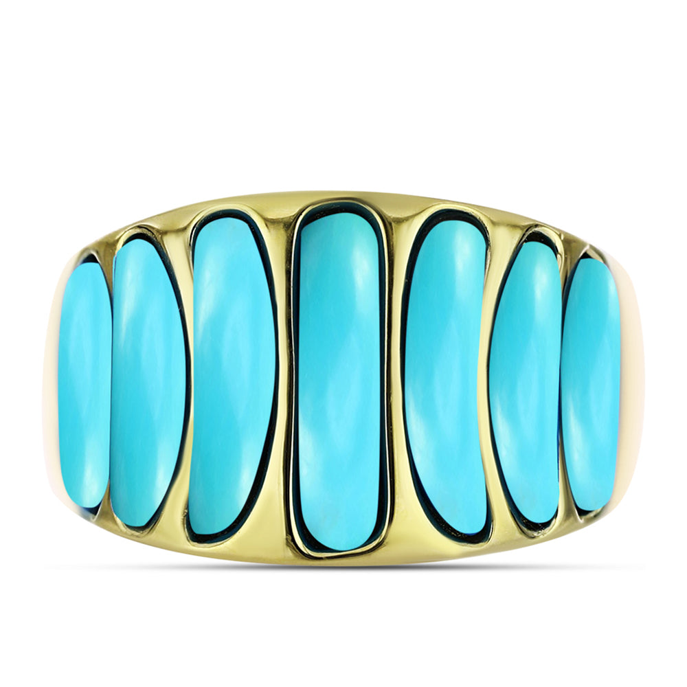 Goldplattierter Silberring mit Dornröschen Türkis 1 