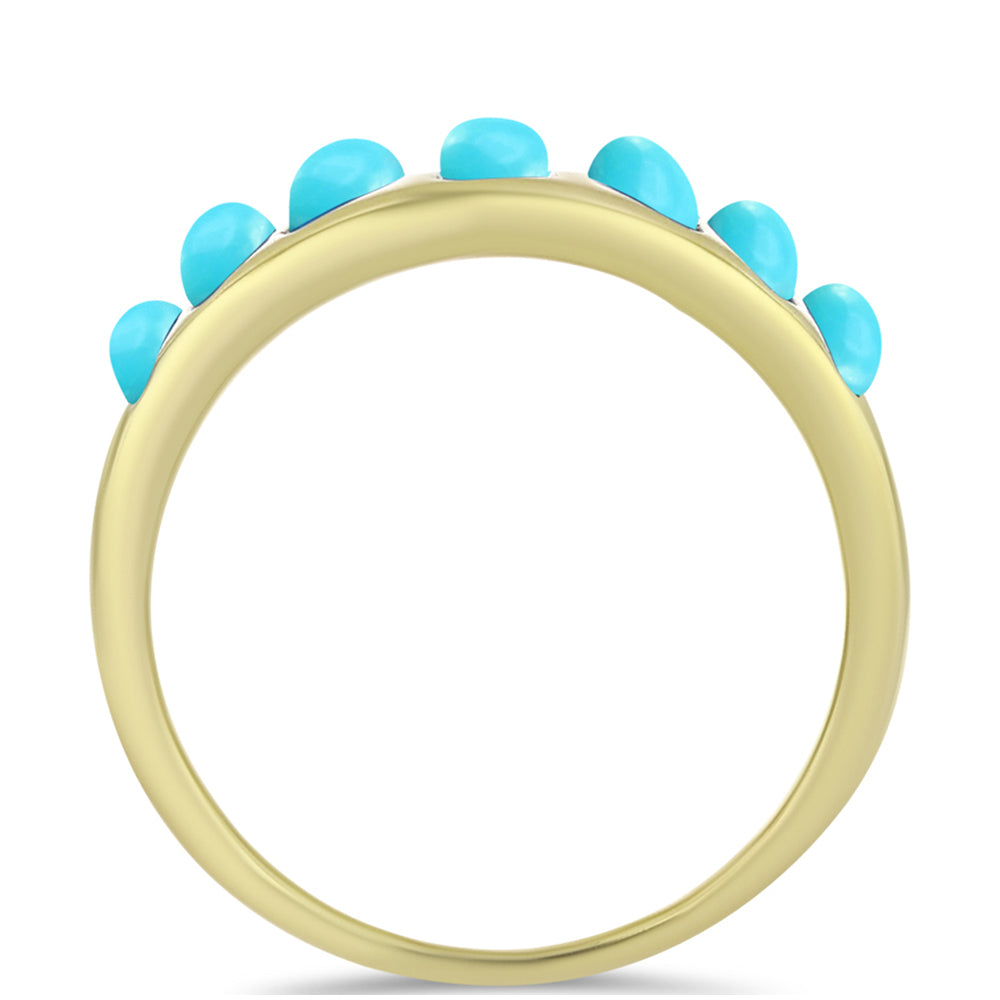 Goldplattierter Silberring mit Dornröschen Türkis