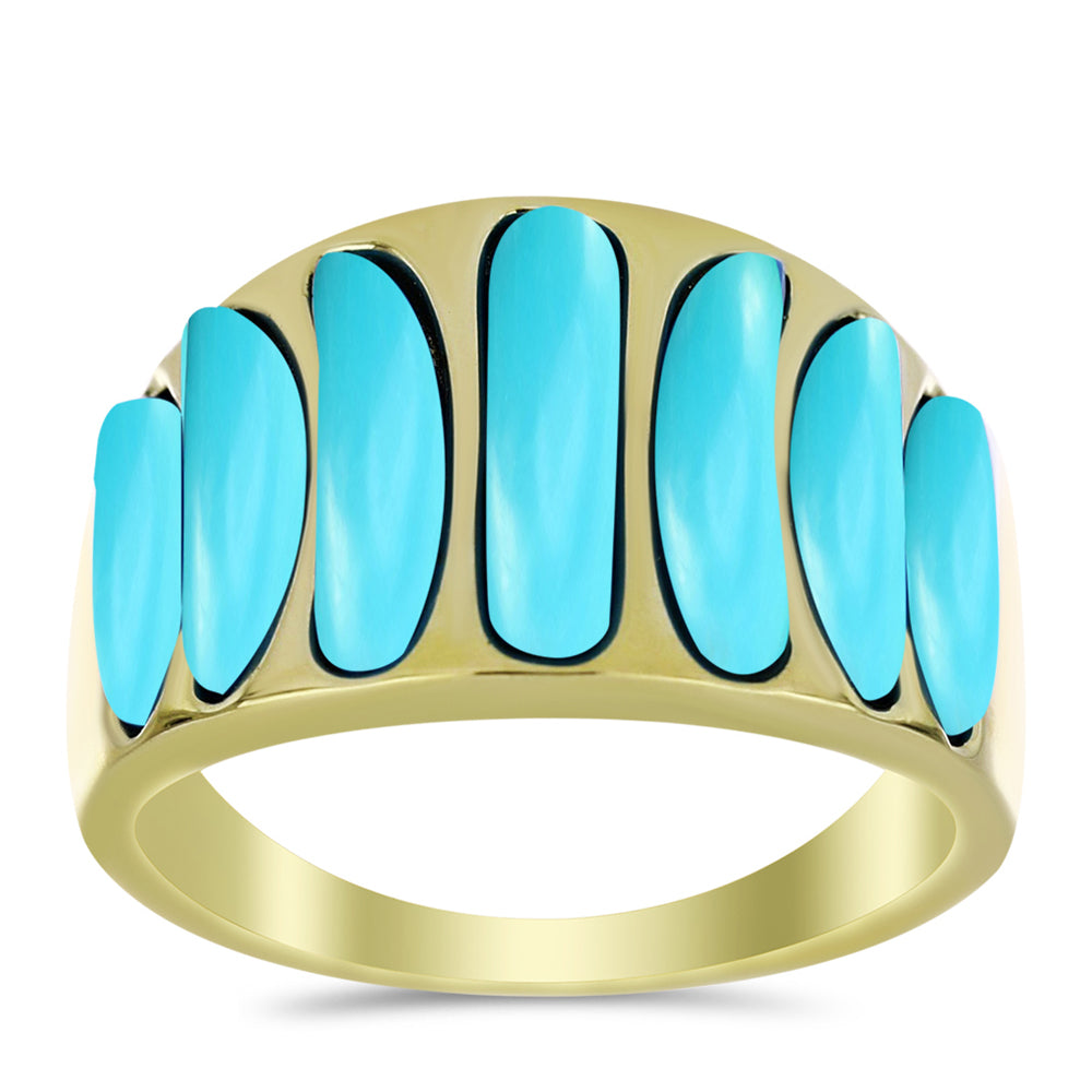 Goldplattierter Silberring mit Dornröschen Türkis