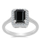 Silberring mit Obsidian und weißem Topas