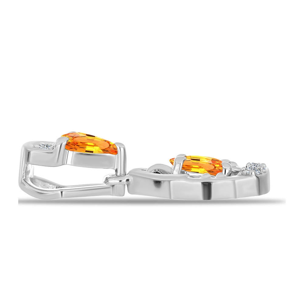 Silberanhänger mit Padparadscha Saphir und weißem Topas 2 