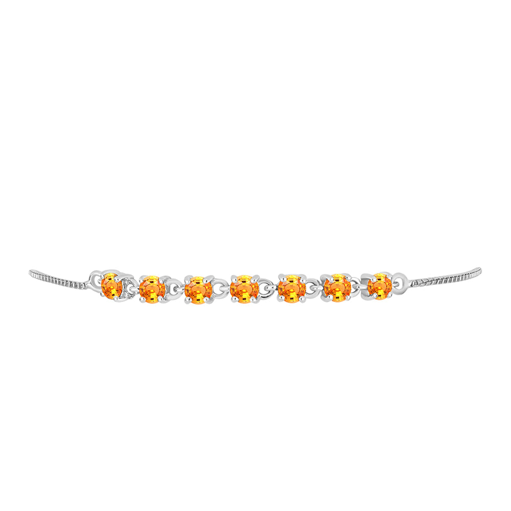 Silberarmband mit Padparadscha Saphir