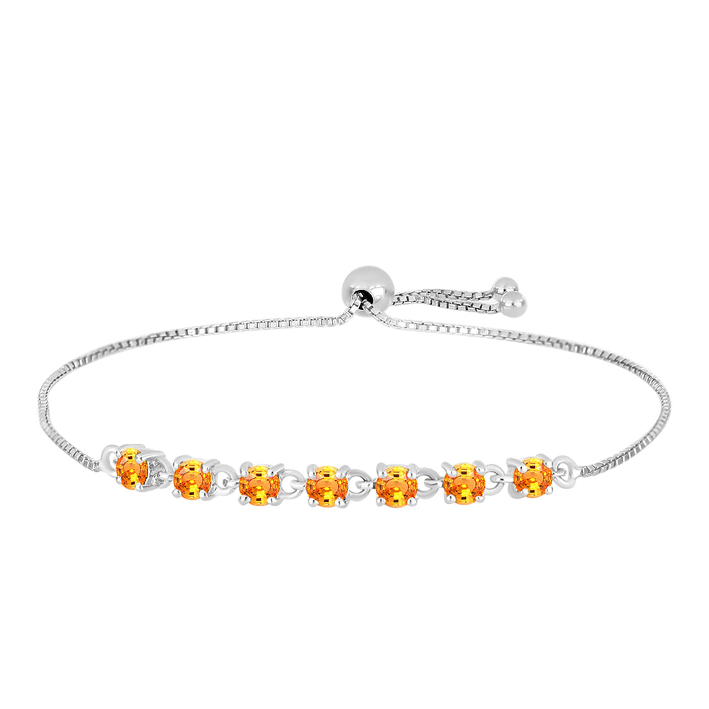 Silberarmband mit Padparadscha Saphir 1 