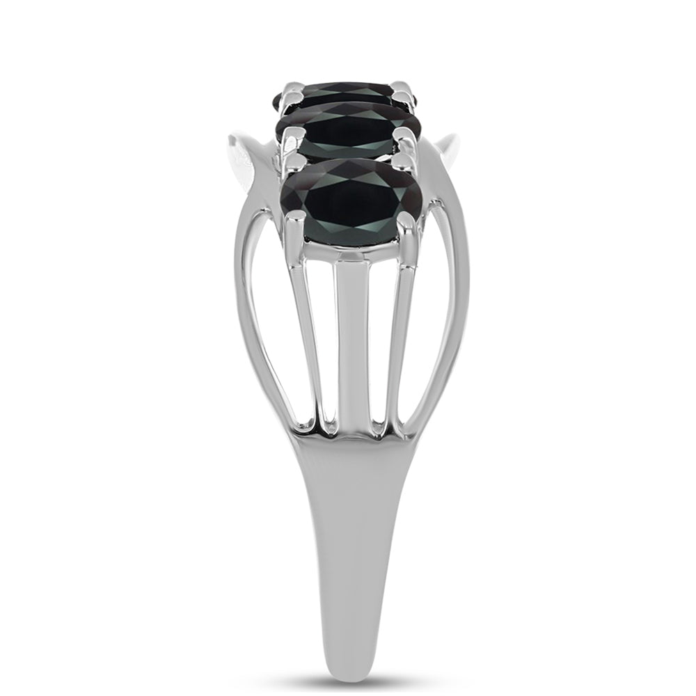 Silberring mit Obsidian 4 