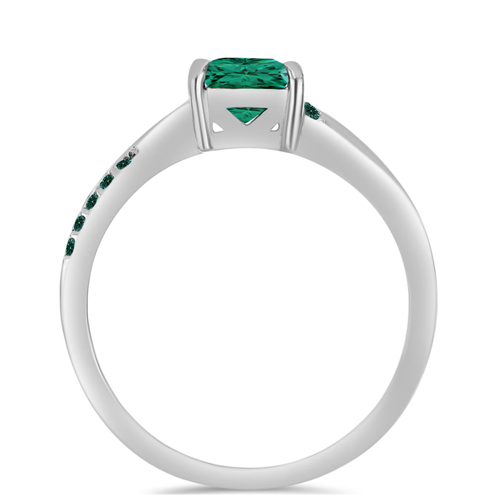 Silberring mit grünlich-meerblauem Moissanit