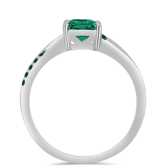 Silberring mit grünlich-meerblauem Moissanit