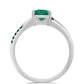 Silberring mit grünlich-meerblauem Moissanit