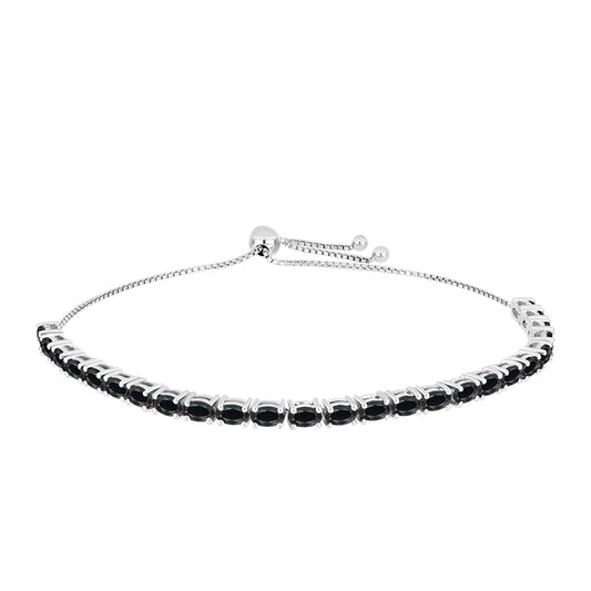 Silberarmband mit Obsidian