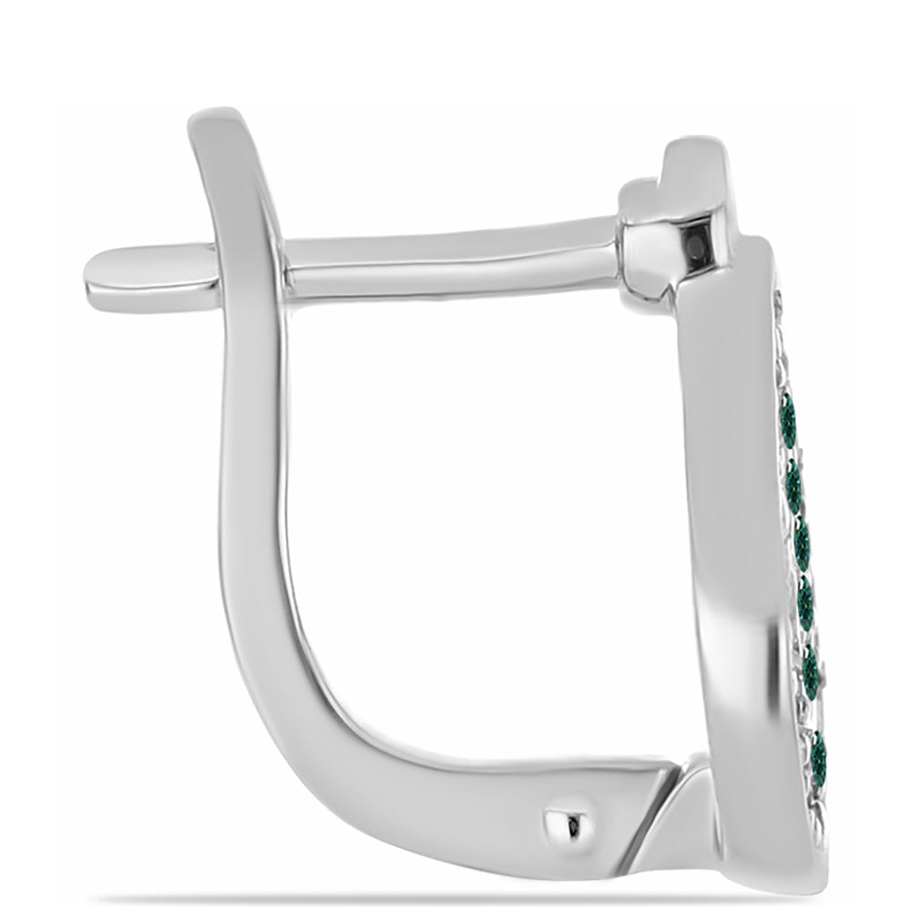 Silberohrringe mit grünlich-meerblauem Moissanit