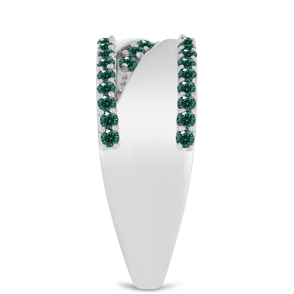 Silberring mit grünlich-meerblauem Moissanit 4 