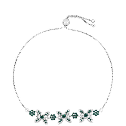 Silberarmband mit grünlich-meerblauem Moissanit