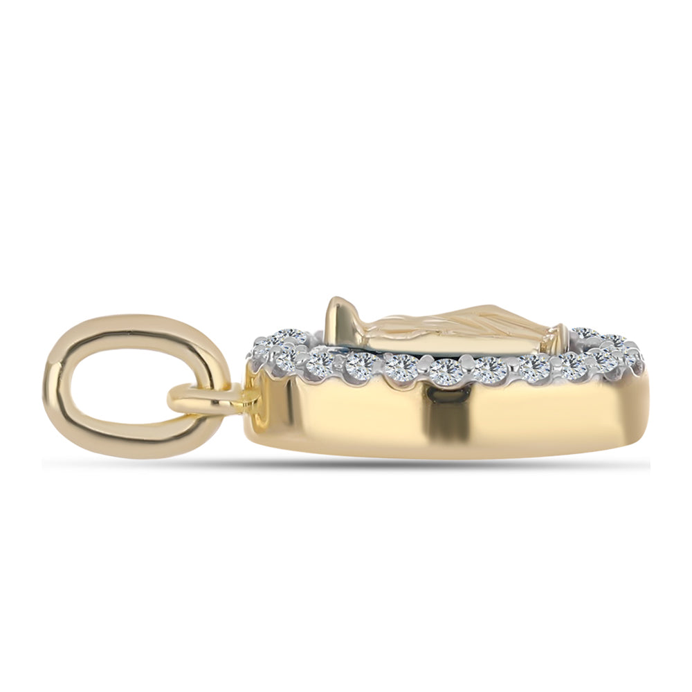 Goldplattierter Silberanhänger mit Dornröschen Türkis und weißem Topas 2 