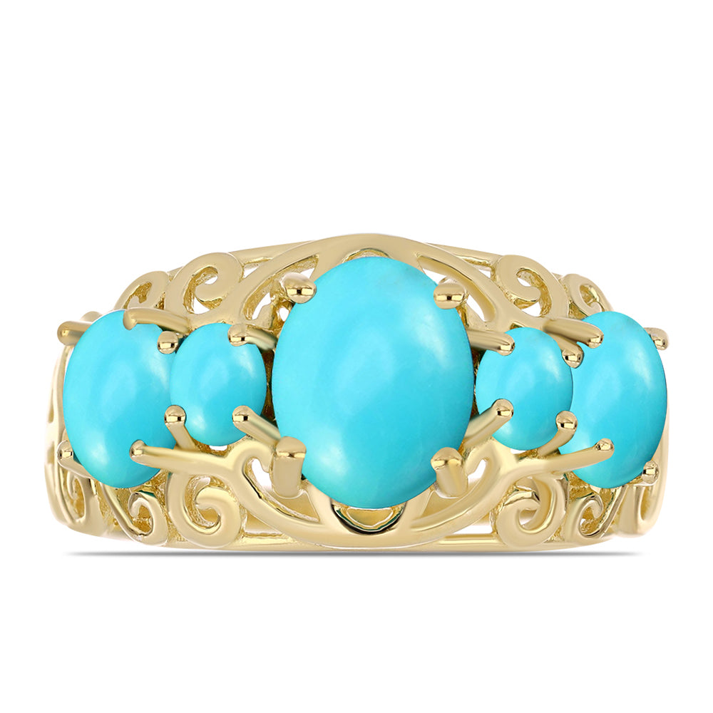 Goldplattierter Silberring mit Dornröschen Türkis 1 