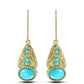 Goldplattierte Silberohrringe mit Dornröschen Türkis