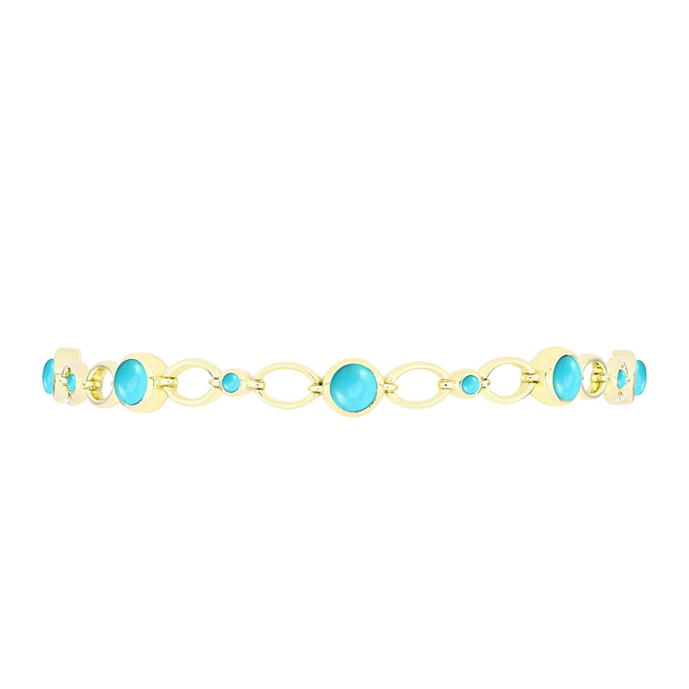 Goldplattiertes Silberarmband mit Dornröschen Türkis 2 