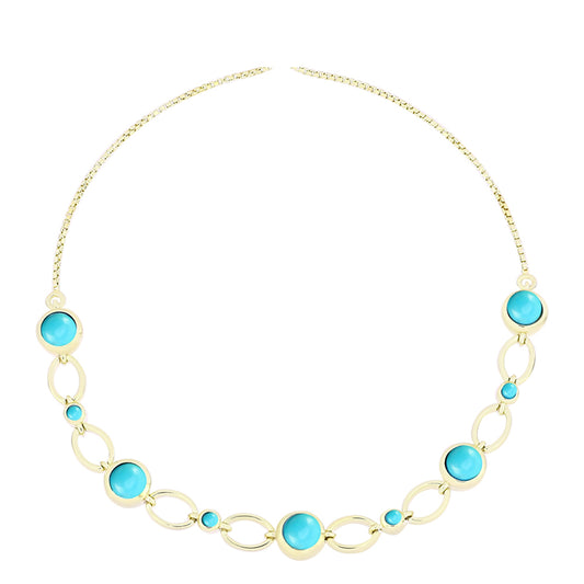 Goldplattiertes Silberarmband mit Dornröschen Türkis