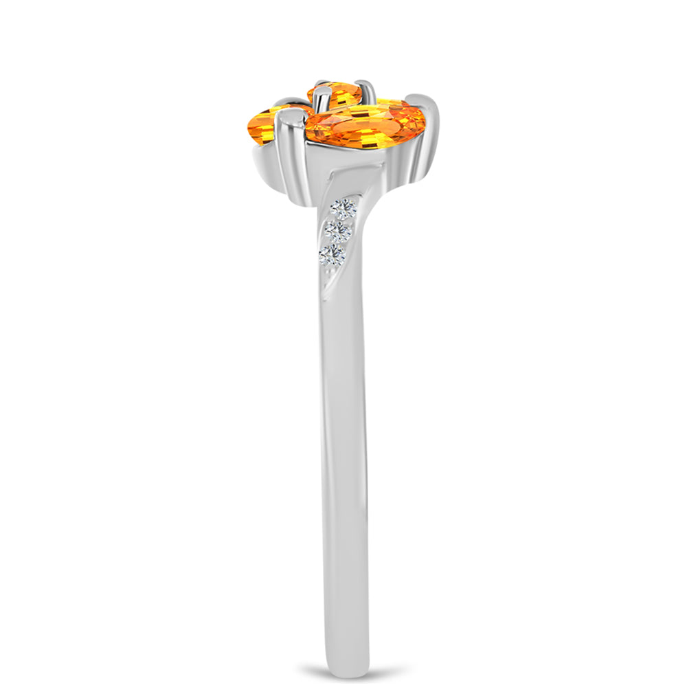 Silberring mit Padparadscha Saphir und weißem Topas 4 