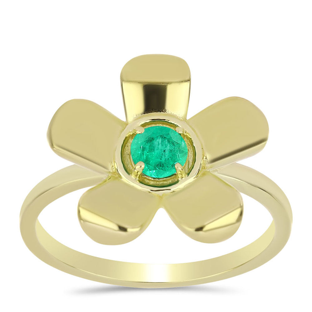 Goldplattierter Silberring mit kolumbianischem Smaragd