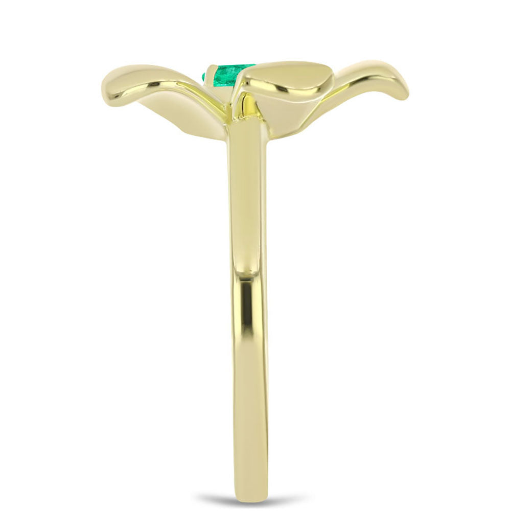 Goldplattierter Silberring mit kolumbianischem Smaragd