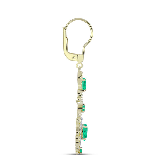 Goldplattierte Silberohrringe mit kolumbianischem Smaragd