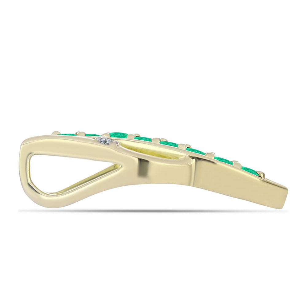 Goldplattierter Silberanhänger mit kolumbianischem Smaragd und weißem Diamant 2 