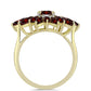 Goldplattierter Silberring mit Barton Granat und weißem Topas