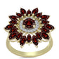 Goldplattierter Silberring mit Barton Granat und weißem Topas