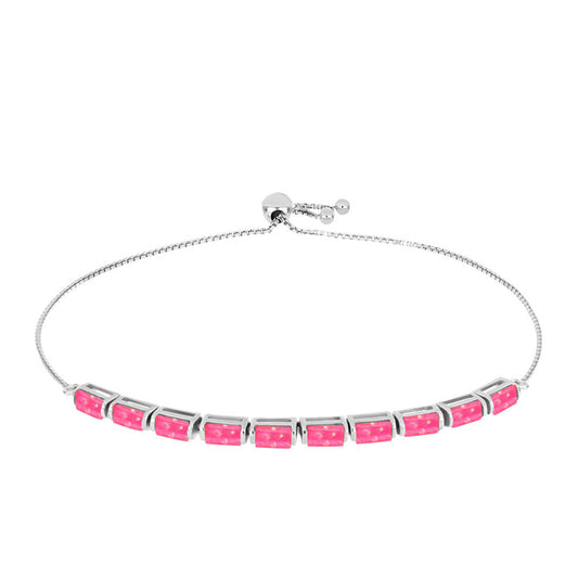 Silberarmband mit rosa Opal aus Lega Dembi