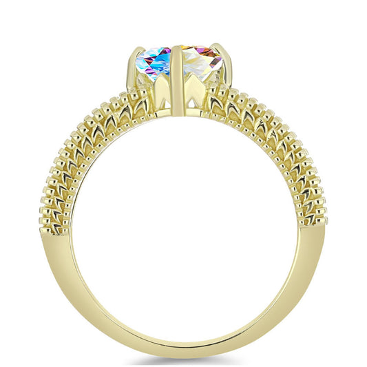 Goldplattierter Silberring mit Eis-Moissanit