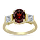 Goldplattierter Silberring mit Barton Granat und weißem Topas