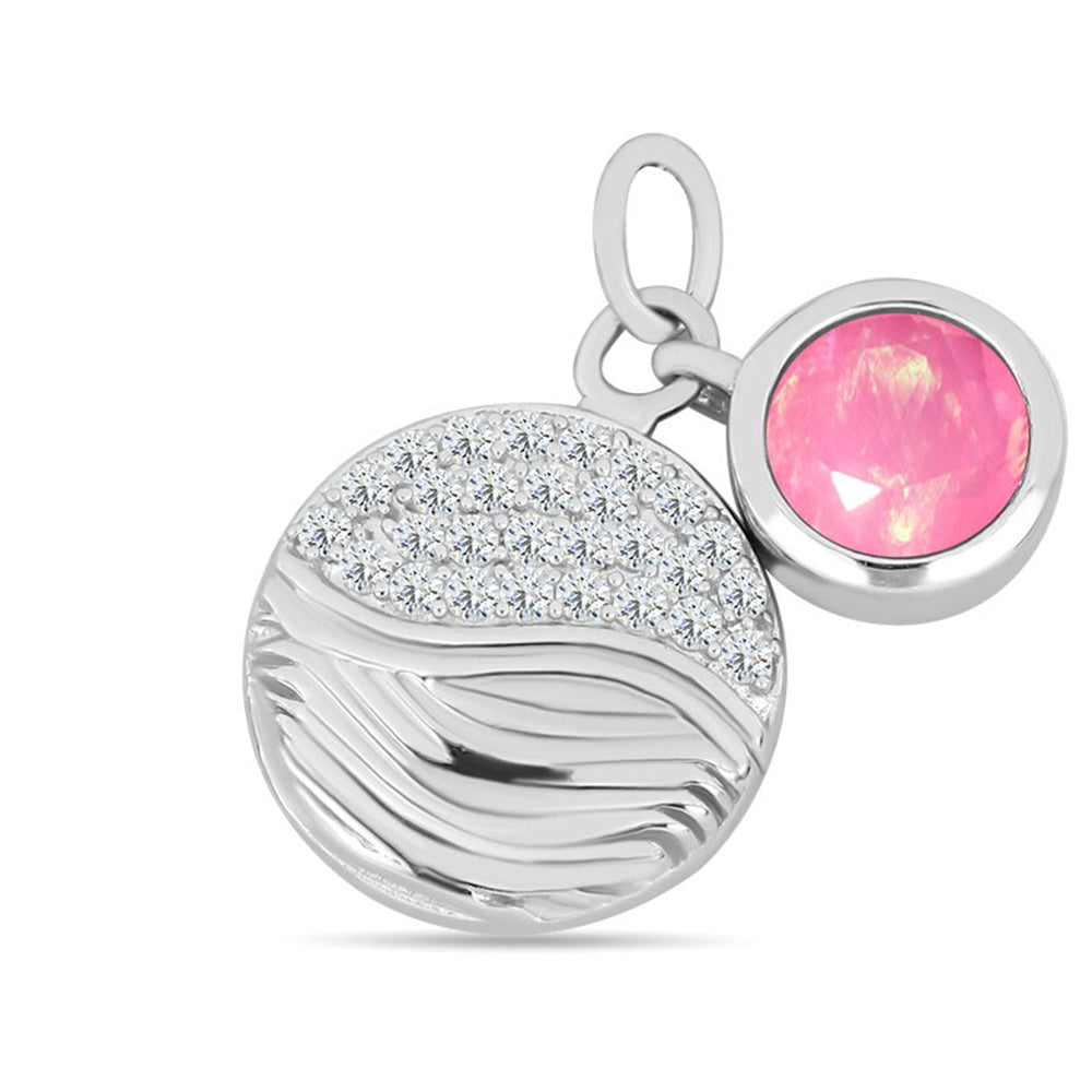 Silberanhänger mit rosa Opal aus Lega Dembi und weißem Topas 1 