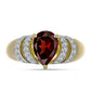 Goldplattierter Silberring mit Barton Granat und weißem Topas