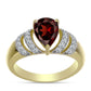 Goldplattierter Silberring mit Barton Granat und weißem Topas