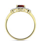 Goldplattierter Silberring mit Barton Granat und weißem Topas