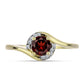 Goldplattierter Silberring mit Barton Granat und weißem Topas