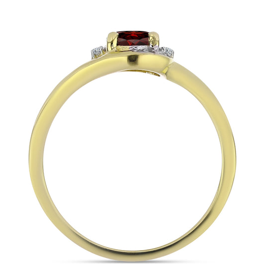 Goldplattierter Silberring mit Barton Granat und weißem Topas