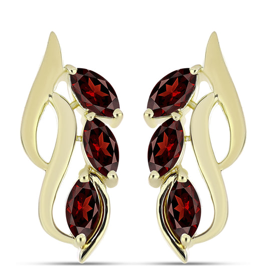Goldplattierte Silberohrringe mit Barton Granat