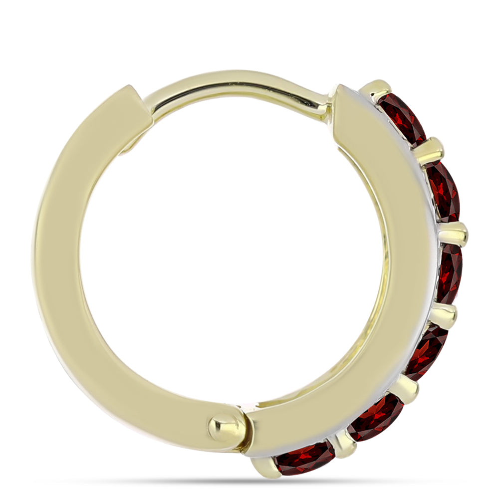 Goldplattierte Silberohrringe mit Barton Granat und weißem Topas 2 