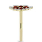 Goldplattierter Silberring mit Barton Granat und weißem Topas
