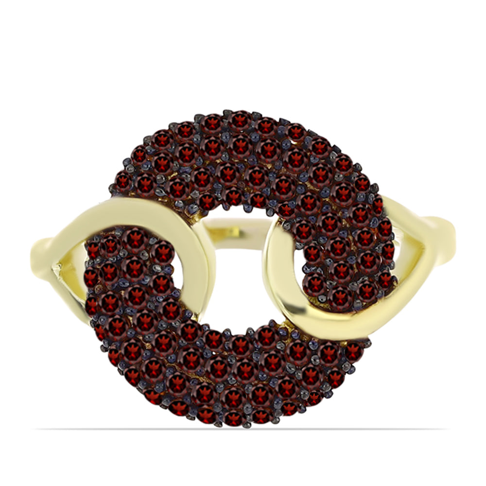 Goldplattierter Silberring mit Barton Granat