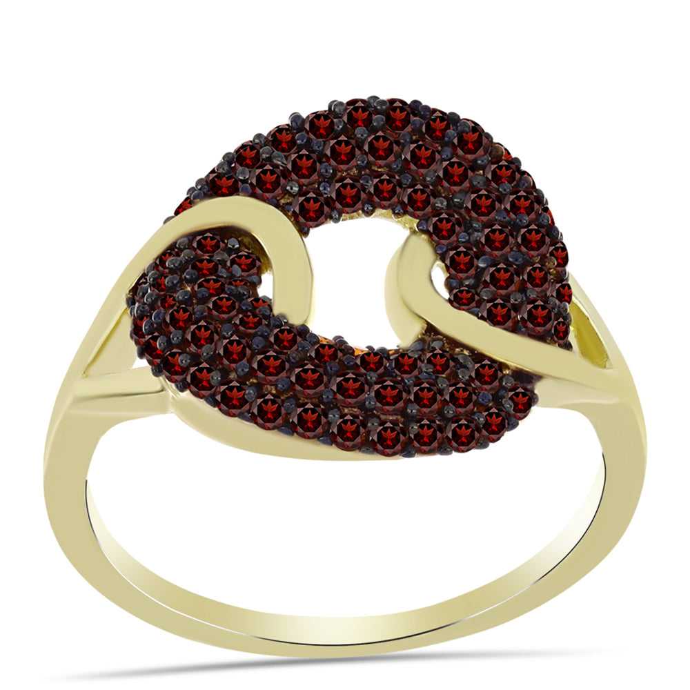 Goldplattierter Silberring mit Barton Granat