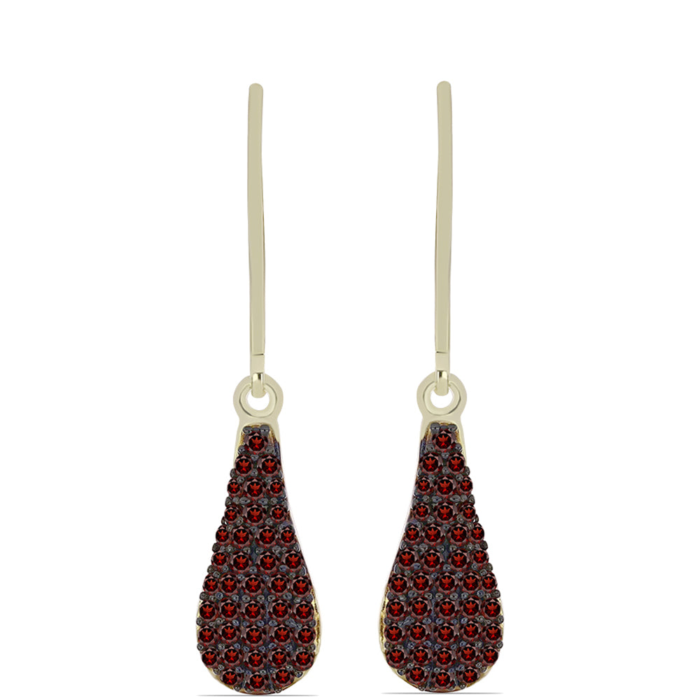 Goldplattierte Silberohrringe mit Barton Granat 1 