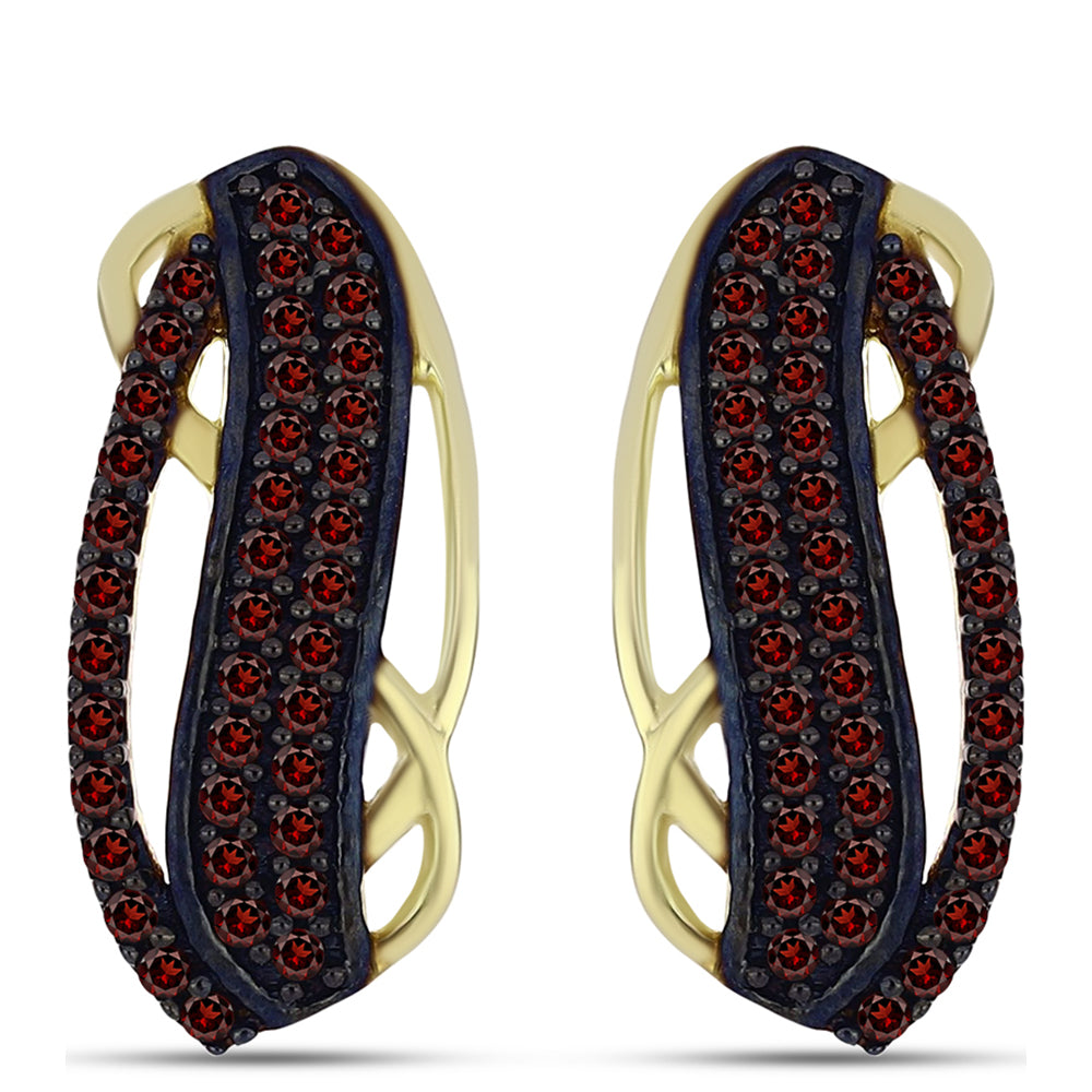 Goldplattierte Silberohrringe mit Barton Granat