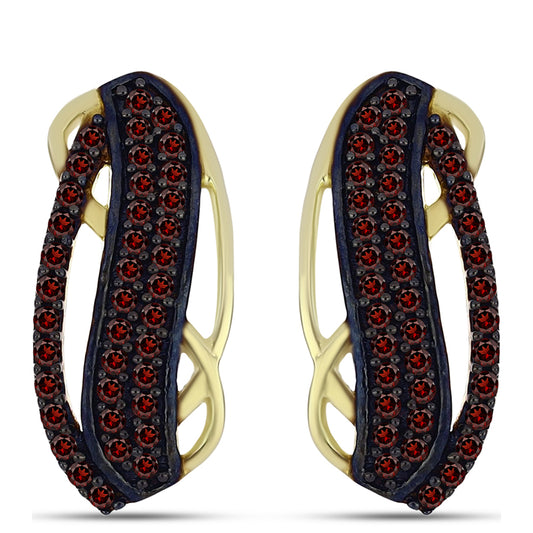 Goldplattierte Silberohrringe mit Barton Granat