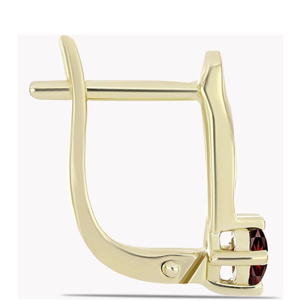 Goldplattierte Silberohrringe mit Barton Granat 2 