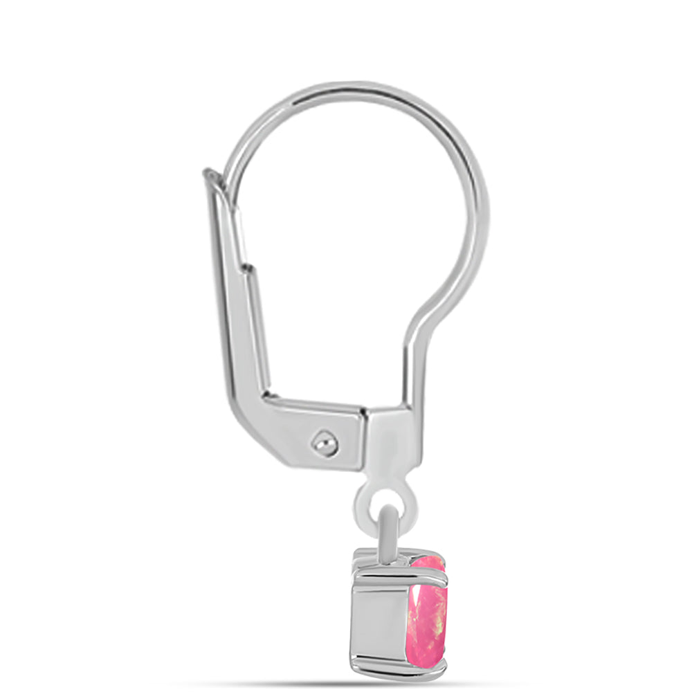 Silberohrringe mit rosa Opal aus Lega Dembi 2 