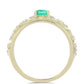 Goldplattierter Silberring mit kolumbianischem Smaragd und weißem Diamant