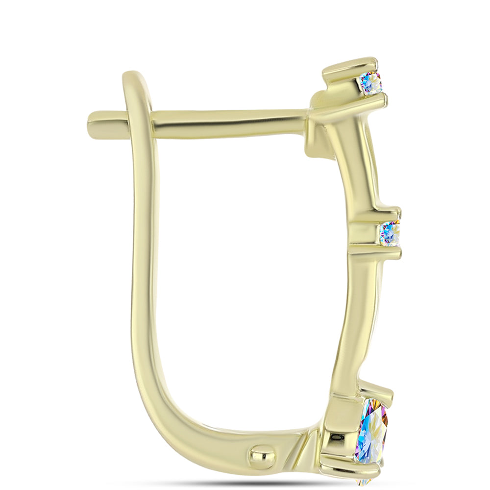 Goldplattierte Silberohrringe mit Eis-Moissanit 2 